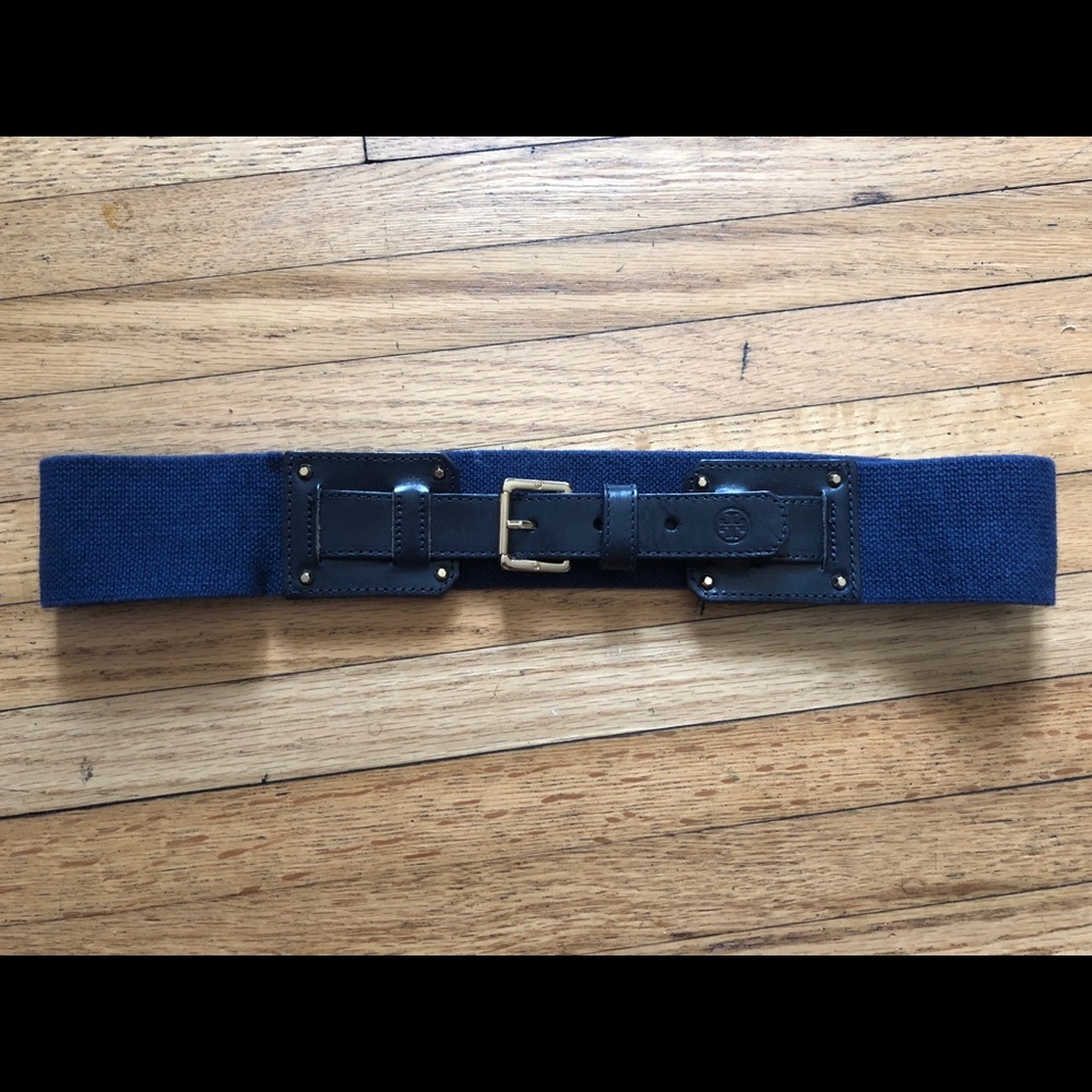 Tory Burch navy blue elastic belt